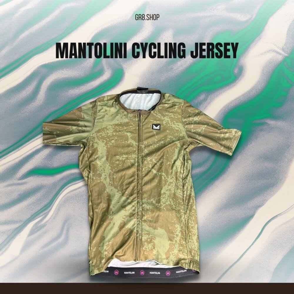 Mantolini Mens Cycling Jersey Camouflage Design Lightweight & Breathable Size S